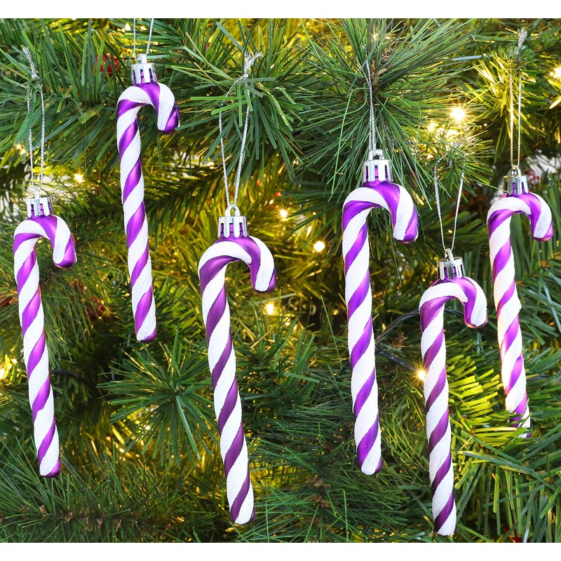 Christmas Concepts® Pack Of 6-13cm Glitter Candy Cane Christmas Tree