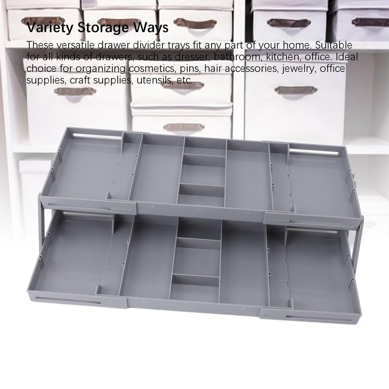 Drawer Organizer, Expandable Foldable Versatile Bathroom and Vanity Desk Drawer