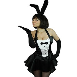 Yummy Bee - Häschen Mädchen Kaninchen Bunny Girl Ohren Karneval Fasching Kostüm Damen Größe 34-48 (34-36)