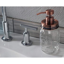 Vintage Copper Soap Pump Dispenser Lid Kit for Regular Mouth Mason Jars (No Jar)