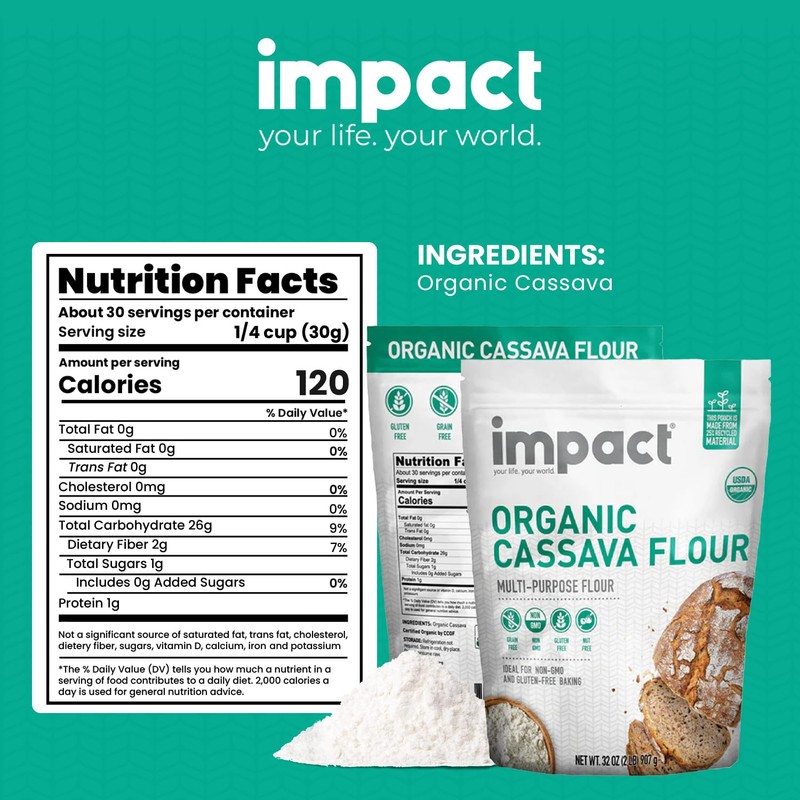 Impact - Organic Cassava Flour - Gluten-Free Baking Essential -