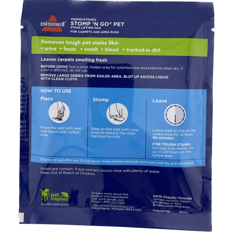 BISSELL 1-PACK Bissell Stomp 'N Go Pet Lifting Pads +
