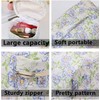 Dkieuyu 3 Pcs Cotton Quilted Makeup Bag Set,Floral Makeup Bag,Cute