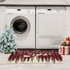 OUXIOAZ Buffalo Plaid Merry Christmas Doormat 17"x30"Red,Seasonal Snow Xmas Tree