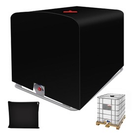 IBC Cover, Water Tank IBC Container Tarpaulin, 420D IBC UV Protection / Rainwater Protective Cover with Opening, for 1000L IBC Containers (100 x 120 x 116 cm)