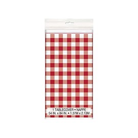 Red Gingham Rectangular Table Cover - 54" x 84" (1 Piece) - Stylish & Durable Material, Perfect for Parties, Picnics & Everyday Use