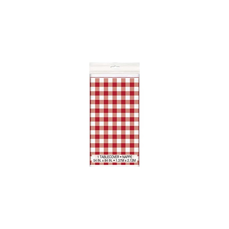 Red Gingham Rectangular Table Cover - 54" x 84" (1