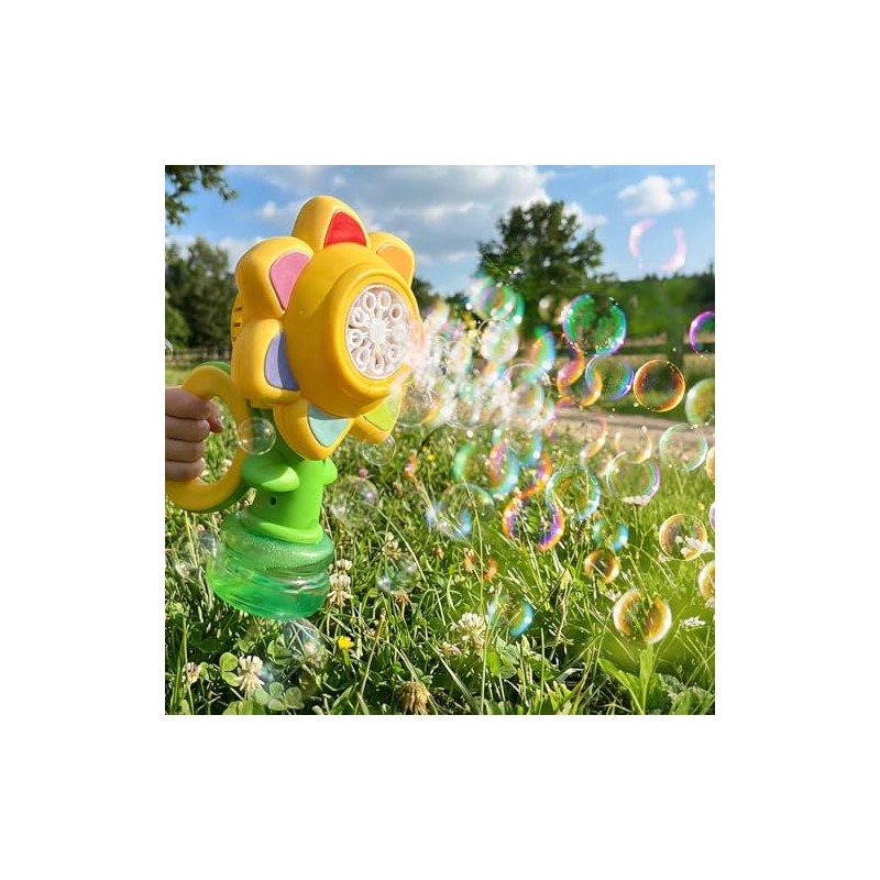 AIERSA Flower Bubble Machine for Kids, Swing Dance Handheld Automatic