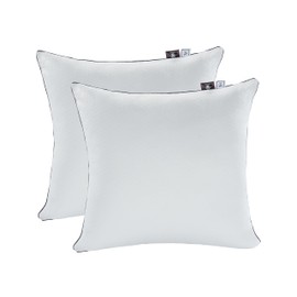 Makimoo Pillow 45 x 45 cm, Set of 2 with Removable Cover, Anti-Mite and Antibacterial Sleeping Pillow, Bed Pillow, Microfibre, Hypoallergenic, Super Soft Pillow