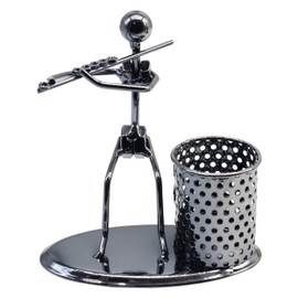 Creative Office Desktop Accessories Musical Instrument Metal Pen Pencil Holder Children Toy Gifts (Flute)