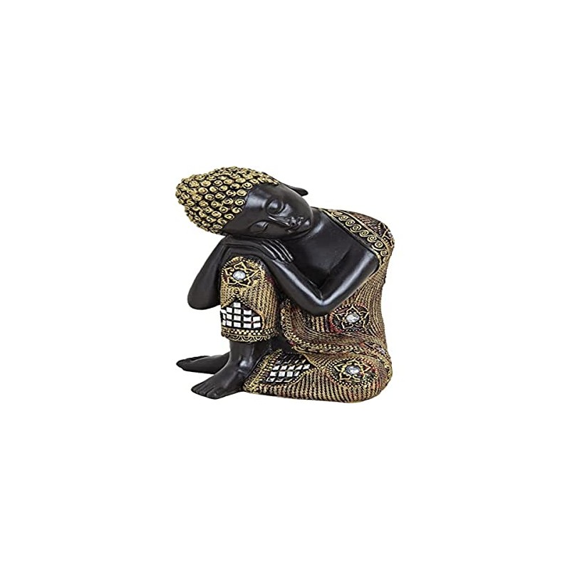 Black and Gold Buddha Figure 17 cm as a Decorative