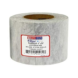 EternaBond WebSeal White 4" x50' MicroSealant Woven Polyester Tape | 23 mil Total Thickness | EB-WB040-50R - Reinforced Fabric for Roof Sealing and Repair