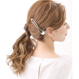 VINGTAINE H7580-S- Ducker Clip, Beak Clip, Metal, Wave, Hair Clip, Hair Clip, Hair Access