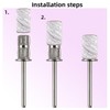 100 Pcs (180 Grit White)Sanding Bands Nail Drill Bit with