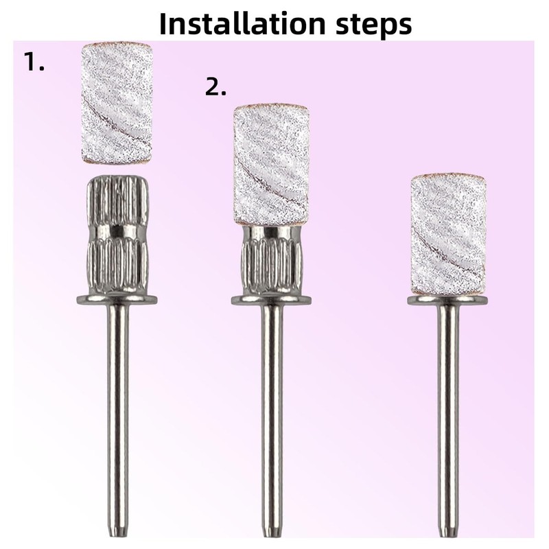 100 Pcs (180 Grit White)Sanding Bands Nail Drill Bit with