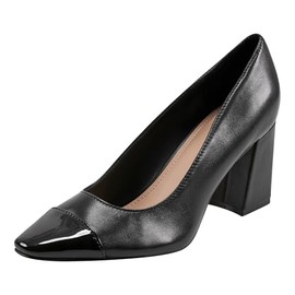Marc Fisher Women's KAPILA Pump, Black Leather Multi 001, 8