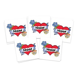 Mom Heart Temporary Tattoos/Perfect for Mother's Day/Variety of Styles to Choose From/Skin Safe/Removable (Mom Flower Heart)