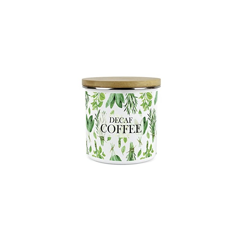 Purely Home Kitchen Herbs Decaf Coffee Canister - White &
