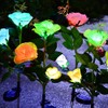 XLJLKJDS Solar Rose Light, 3-Head Waterproof IP65, 2 Pack Ground