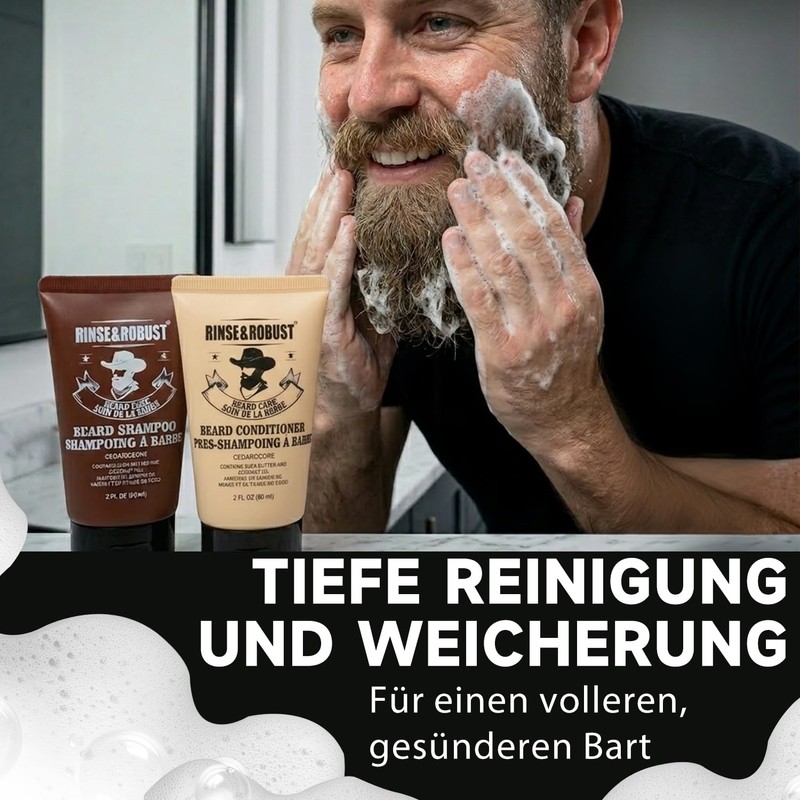 Rinse&Robust Gifts for Men - 8-Piece Beard Care Set