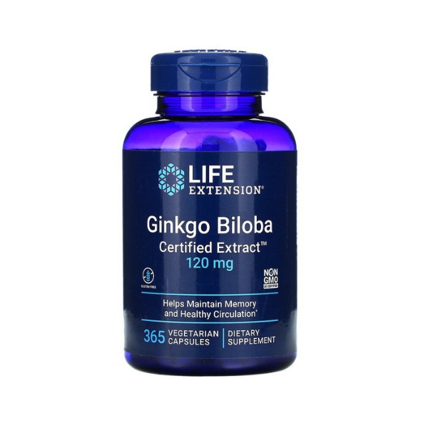 Life Extension Gingko Biloba Certified Extract 120 mg 365 veg caps