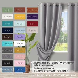 Light Grey Bedroom Curtains Blackout 84 Inch Length 2 Panel Sets for Livingroom Dining Room Darkening Thermal Insulated Bay Window Hotel Modern Elegant Black Out Sunblock Curtins/Living Room Bedroom