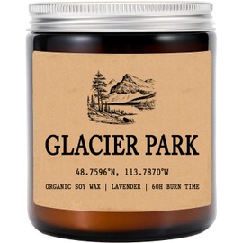 Glacier National Park Candles - Organic Soy Wax - Gift for Her - Gift for Him - New Home Gifts - Birthday Gift for Friend - National Park Gifts - State Candles