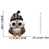 Unbranded Cute Owl In A Beanie Acrylic Pendant Hanging Ornament