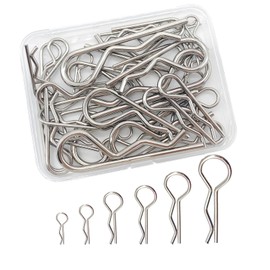 36pcs Cotter Pins, Cotter Pin Assortment Kit, Spring Fasteners Hitch Pin for Trailer Locking, Trailer Clamps, Lawn Mowers, Trucks, Mechanics, Heavy Duty R Clips Hardware Pins, 6 Sizes(M1.2-M3)