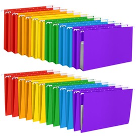 Qeeenar 24 Pcs Extra Capacity Hanging File Folders Letter Size, Reinforced Expanding Hanging Folders with Expansion for Cabinets Offices Home Drawers Desks,11.8" x 9.3", 2 Styles