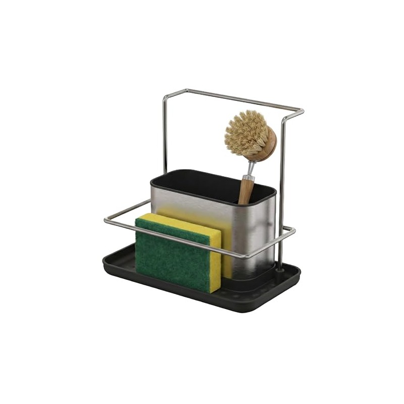 Relaxdays Sink Organiser, with Drip Tray and Sponge Holder, H