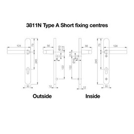 Hoppe Gold 'Birmingham' Pair Handle 92PZ or 92mm Sprung Lever UPVC Door Set, PVC PVCu Centre to centre fixings 122mm