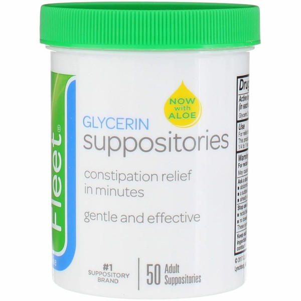 Fleet Fleet Adult Glycerin Suppositories, 50-Count Jars (Pack of 4)