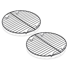 TeamFar Cooling Rack, 9inch Round Baking Wire Rack with Stainless Steel Core & Nonstick Coating, for Roasting Grilling Steaming, Non Toxic & Durable, Oven Safe & Anti-melt, Easy Clean – Set of 2
