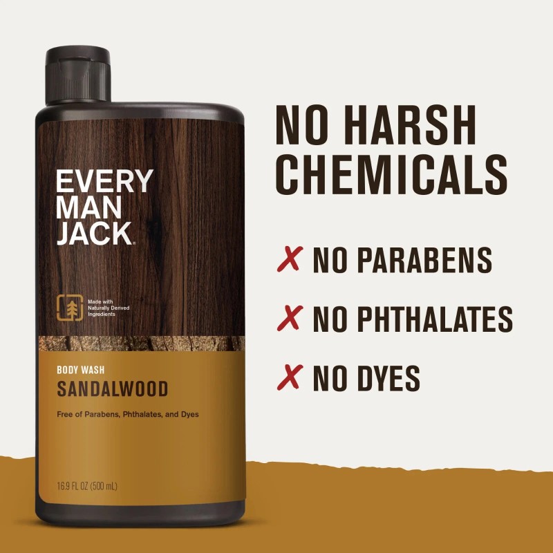Every Man Jack Sandalwood Hydrating Mens Body Wash For All