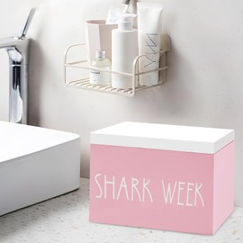 BORAENDEY Tampon Holder for Bathroom,Sanitary Napkin Storage Bag,Farmhouse Bathroom Storage Container,Tampon Organizer for Bathroom Countertop,Tampon Dispenser, Feminine Products Organizer(pink)