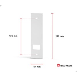 BAUHELD® Roller Shutter Belt Cover Metal – 160 mm Hole Spacing [Pack of 1] – Maxi Flush-Mounted Belt Winder Cover Plate Coated [Made in Germany] – Roller Shutter Cover Plate for Roller Shutter Belt 23