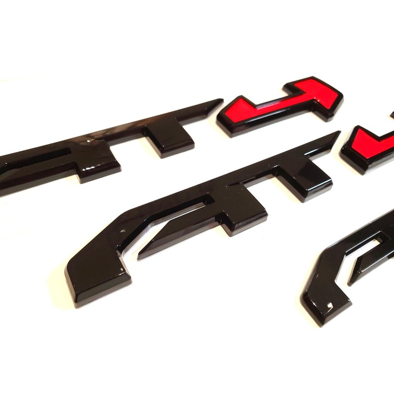 6Pcs Kits AT4 HD Emblem Sierra Door Rear Badge Replacement
