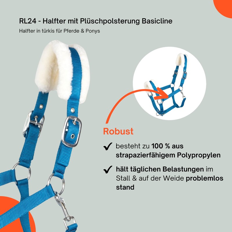 RL24 - Headcollar with Plush Padding Basicline | Halter for