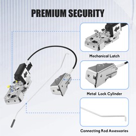 Door Latch Lock Assembly Front Left Driver Side F4TZ-15219A65-A Fit for 1992 1993 1994 1995 1996 1997 Bronco F150 F250 F350, Door Lock Latch F4TZ15219A65A Door Latch Lock Actuator Motor Cable Rod Kit
