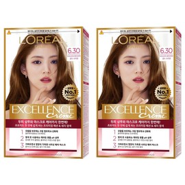 L'Oréal Paris Excellence Cream Easy gray hair dye with comb cap, No. 6.30 gold brown, 2 pieces / 로레알파리 엑셀랑스 크림 빗캡으로 간편한 새치염색 염모제, 6.30호 골드 브라운, 2개