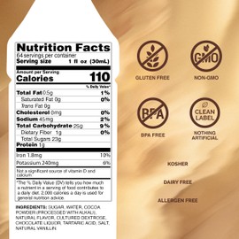 Monin - Gourmet Dark Chocolate Sauce, Velvety and Rich, Great for Desserts, Coffee, and Snacks, Gluten-Free, Non-GMO (64 Ounce)