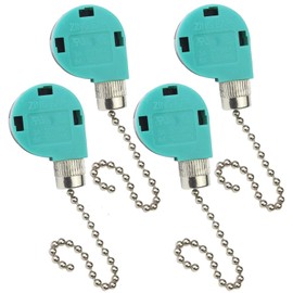 Luckkyme ZE-268S6 & ZE-208S6 Switch 3 Speed Pull Chain Control Fan Switch,4 Wire Replacement Switch for Zing Ear Ceiling Fan, Appliances,Lamps(Green,4Pcs)