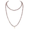 Firstmeet Stone Necklace Long Agate Beads Chain Round Smooth Bracelet