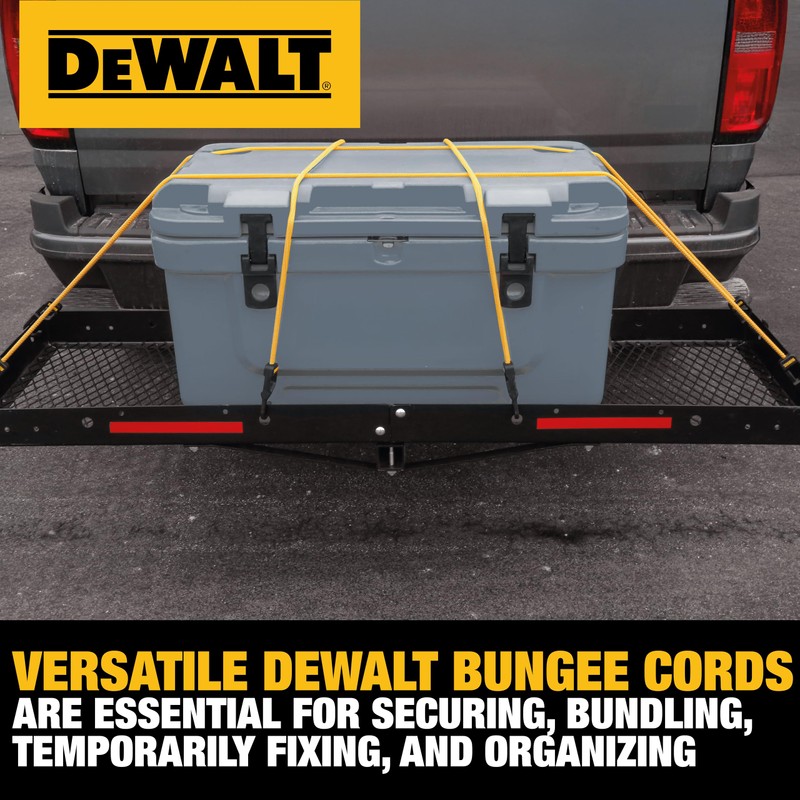 DEWALT DXBC300244 Black/Yellow 24” Premium Heavy-Duty Bungee Cords, 4 Pack