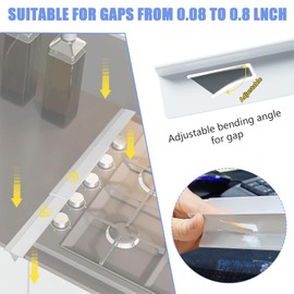 2 Pack Stove Gap Covers Stainless Steel, "T" Shape cooker Gap Filler, Heat Resistant Oven Gap Filler 2-Side Extension, Retractable Length 13.8" To 27.5" Between Counter Stovetop Oven Counter