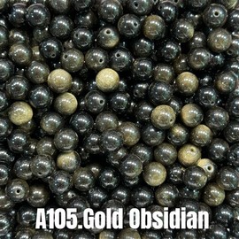 [A-Section 8mm ] Crystal Beads;1 Order=20 Spoons(can make 10 bracelets ):_A105.Gold Obsidian