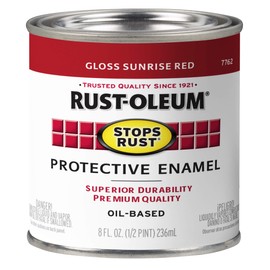Rust-Oleum 7762730 Stops Rust Brush On Paint, Half Pint, Gloss Sunrise Red, (Pack of 1)