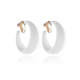 Chunky Clip on Hoop Earrings for Women Detachable Clip on Earring Wide Hoop Statement Earring Non Pierced 80s 90s Accessories for Women 80s Outfit 90s Outfits Vintage Neon Party Jewelry