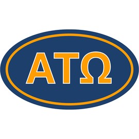 Alpha Tao Omega Oval Fraternity Car Magnet Set of 2 Removable No Residue All Weather Magnets for Fraternity Guys and Student Drivers